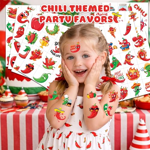 96 PCS Mexican Theme Temporary Tattoos for Kids