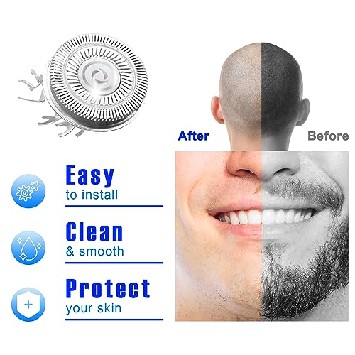 Shaver Replacement Blades compatible Skull Shaver for Pitbull Gold PRO/Pitbull Platinum Pro Shaver Heads (4 pcs)