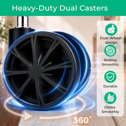 Heavy Duty Rolling Stool with 450 lb Capacity - Height Adjustable