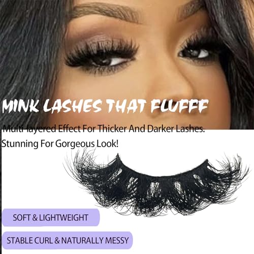Dramatic Lashes Mink Long 20mm 25mm Faux Mink False Strip Lashes Wispy Flase Eyelashes Natural Look D Curl Volume Full Eyelashes Pack