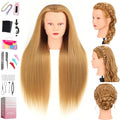 80% Human Hair Mannequin Head 28 inch with Table Clamp Stand