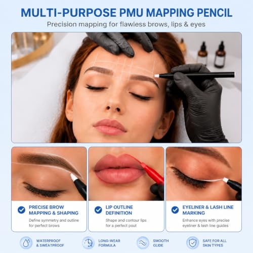 Microblading Eyebrow Pencil Set 4Pc - Waterproof Brow Mapping