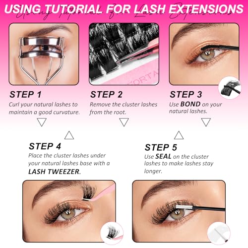 MilyBest Fluffy Volume Lash Clusters Kit 10-18mm D Curl for Eyelash Extensions
