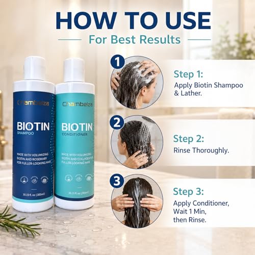 Biotin & Rosemary Shampoo Conditioner Set for Hair Loss