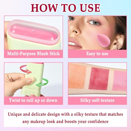 3-in-1 Matte Cream Blush Stick Set | Long-Lasting Lip & Eye