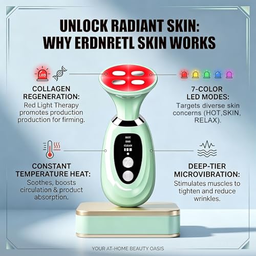 3-in-1 Facial Massager with LED Light & Heating for Face, Neck, Scalp