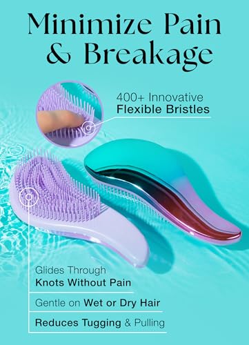 Lily England Detangler Brush for Women & Toddlers - Ombre, Wet & Dry Hair