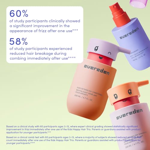 Evereden Kids Detangling Shampoo & Conditioner Set - Shampoo + Conditioner, Dermatologist-Tested, Vegan