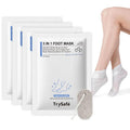 TrySafe PDRN & Collagen Foot Peel Mask for Dry Cracked Feet - 4 Pairs