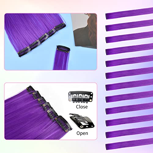 Kyerivs Purple Clip-in Hair Extensions 24pc 20 Inch
