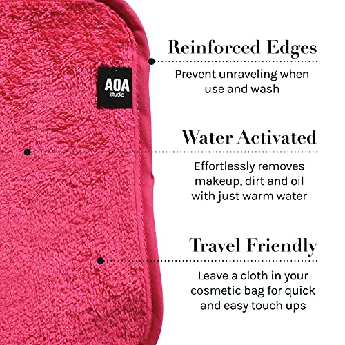 AOA Studio Microfiber Face Cloth Makeup Erase Remover Face Towels Reusable Microfiber Cleansing Towel Remove Makeup with Water7.8" X 6.2", All Skin type and Even Sensitive Skin (8 packs)