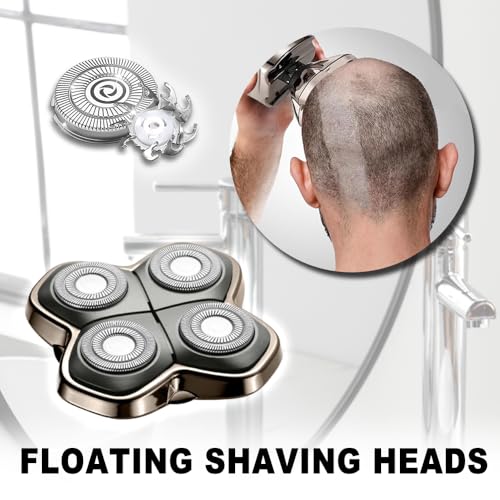 TRAH Shaver PRO 4 Head Replacement Blade Compatible with Skull Shaver Pit-bull Pro - for Pit-bull Silver Gold PRO SX5 & Palm MX5 & Butter-fly Kiss Pro - Bald Men Electric Shavers Accessories (2 Packs)