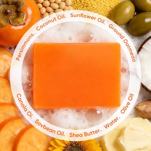 Persimmon Soap Bar - 3 Pack for Body Odor Control & Sensitive Skin