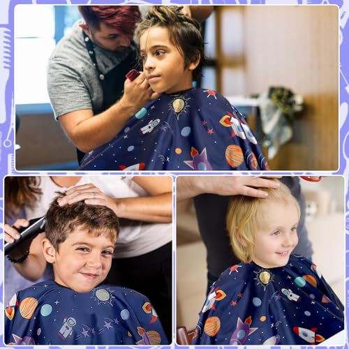 Kids Hair Cutting Cape 3-Pack | Cartoon Barber Apron for Children