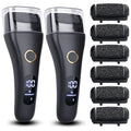 Electric Foot File Callus Remover Set (2 Pack) - Waterproof Pedicure Kit