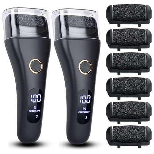 Electric Foot File Callus Remover Set (2 Pack) - Waterproof Pedicure Kit