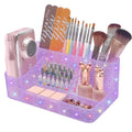 ANRUI Nail Drill Bit Holder, 28 Holes Plastic Nail Drill Machine & Bits Storage Case, Professional Nail Desk Organizer for Manicure Tools Gift for Women and Girls- Diamond Purple