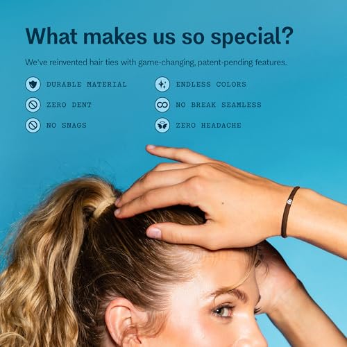 Gimme Beauty Low Profile Hair Bands - Gentle, No-Snag Elastic Ties for Fine & Thick Locks - Non-Slip Seamless Ponytail Holders - Trendy Hair Accessories - Light Brown, 20 Pack