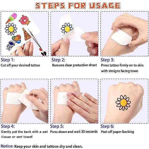 Pounchi Japanese Anime Temporary Tattoos, 8 Sheets, Waterproof