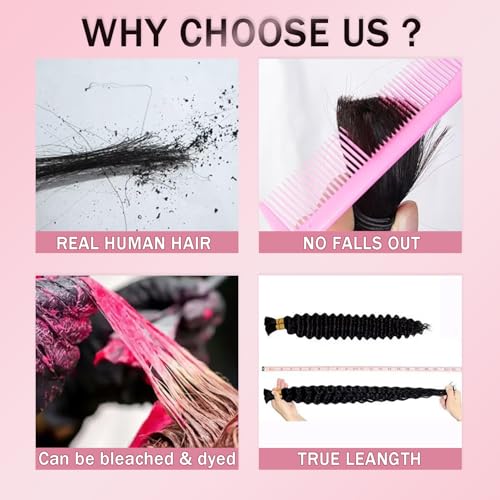 Weeybay Blonde Deep Wave Human Hair Extensions 20 Inch 3 Bundles for Braiding