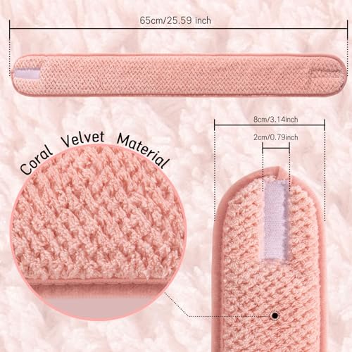 Whaline 4 Pack Adjustable Spa Facial Headbands - Soft Towel Makeup Hair Wrap