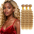 613 Blonde Deep Wave Human Hair Bundles 20 22 24 inch