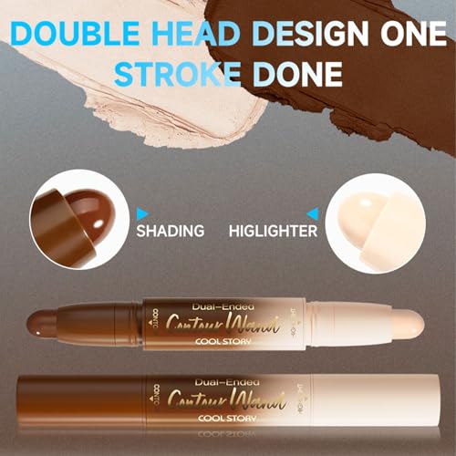 2-in-1 Dual-End Contour & Highlighter Stick, Waterproof
