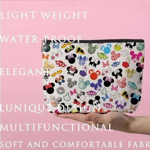 Cute Cartoon Mouse Makeup Bag Animal Lovers Gifts for Women Female Her Teen Daughter Cousin Best Friend Sister BFF Magic Mouse Stuff Cosmetic Bag Wizard Gifts Mothers Nurse Day Graduation Birthday