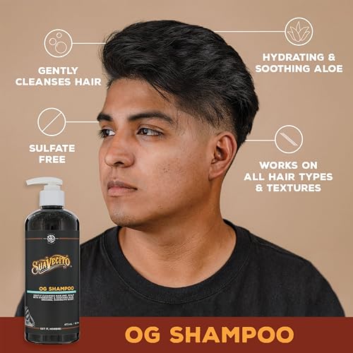 Suavecito Hair & Body Essentials 4 Piece Set - Includes Styling Pomade, Moisturizing Body Soap Bar, Hydrating Shampoo & Nourishing Conditioner