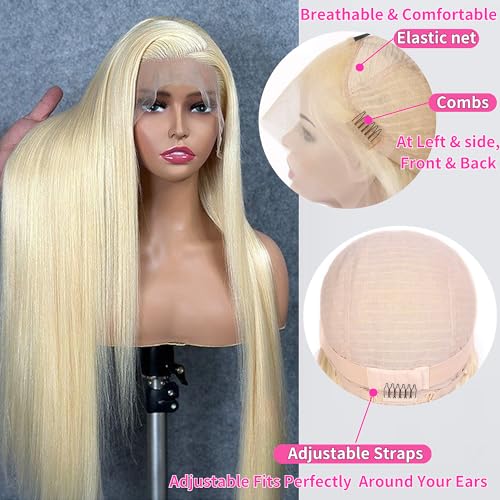 Blonde 613 Lace Front Wig Human Hair 13x4 HD Straight 26"