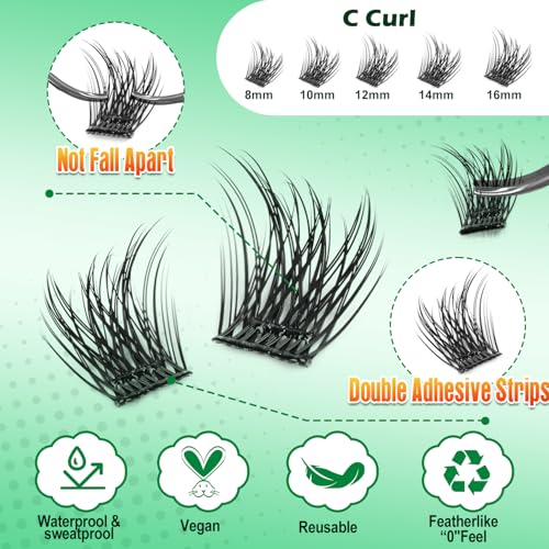 Self Adhesive Lash Clusters 240 Pcs, No Glue Needed
