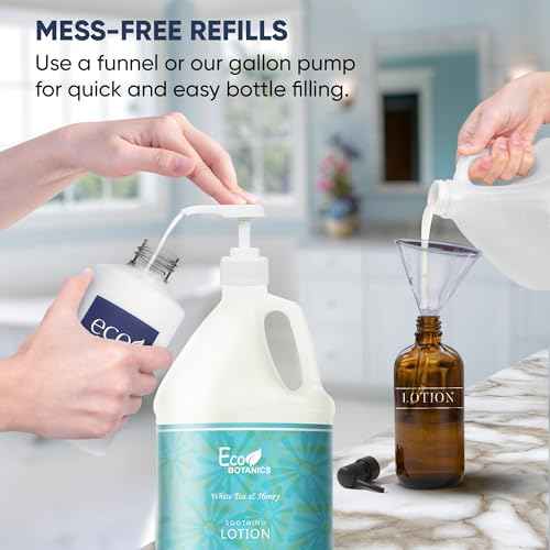 1-Shoppe Terra Pure Eco Botanics Natural Lotion with Raw Honey & White Tea | Gallon Jug Bulk Toiletries for Airbnb, Vacation Rentals, and Home Bathroom | Refill For Soap Dispensers