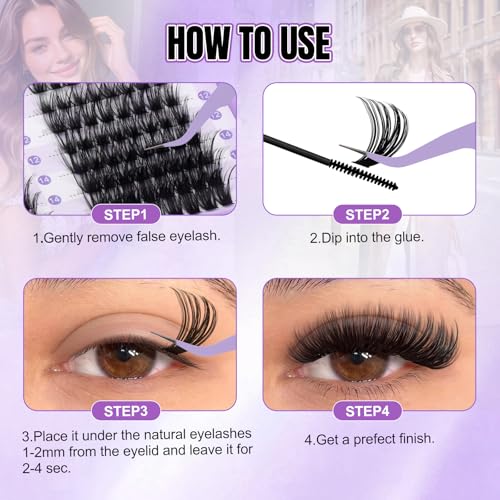 Cluster Lashes 60D+80D 540PCS DIY Eyelash Extensions 9-16mm