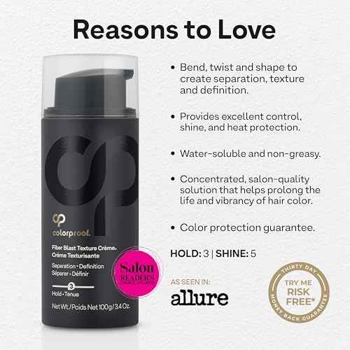 Colorproof Fiber Blast Texture Cr?me 3.4 Fl. Oz. Hydrating, Non-Greasy Hair Texture Cream with Lychee & Melon Scent, Travel Size Styling Cream