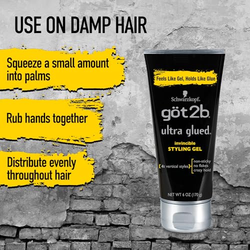 Got2B Ultra Glued Invincible Styling Gel Set, 6 Fl Oz + Travel