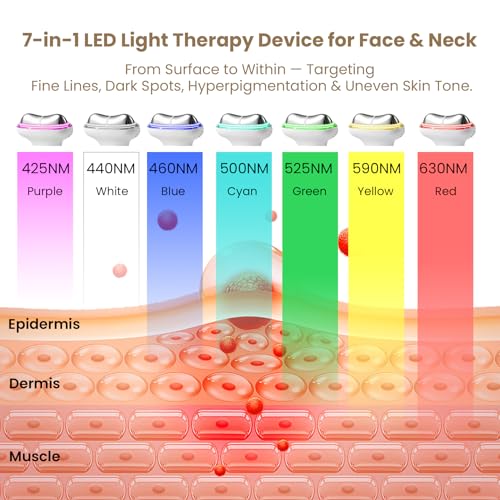 YueLi 7-in-1 LED Microcurrent Facial Device with Hot & Cold Therapy