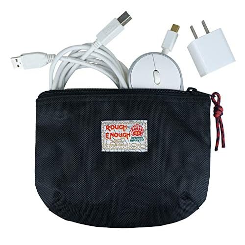 Rough Enough Small Tech Organizer Travel Case for Electronics & Cords - Cable Storage Bag Black