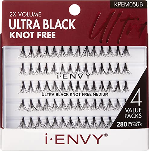 i•ENVY Ultra Black Individual Lashes, 280 Remy Hair, Natural Look