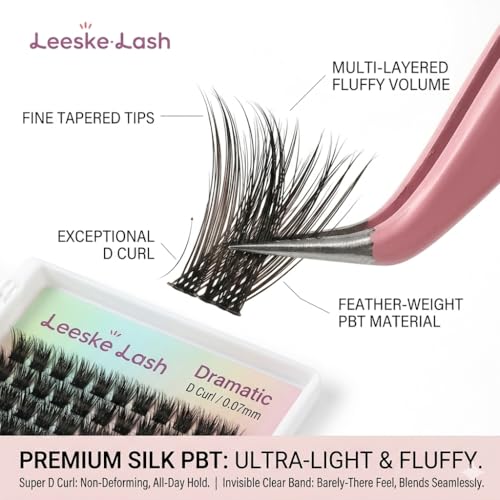 D Curl Wispy Lash Clusters Kit 192Pcs with Bond & Remover