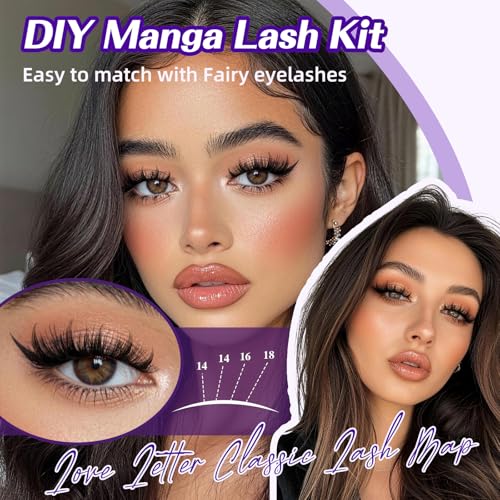 Manga Lash Clusters DIY Kit - 0.05mm Ultra-Thin Band Wispy Eyelash Extensions