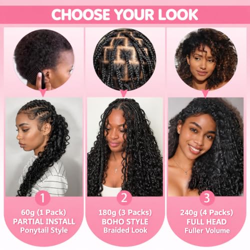 CanaryFly Burmese Curly Crochet Hair 18 Inch 1B Natural Black Pre-Separated, Reusable Human Hair Extensions for Black Women