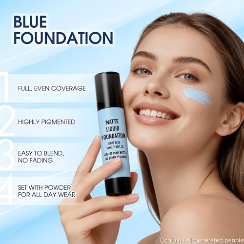 Light Blue Liquid Foundation for Halloween Corpse Bride Makeup