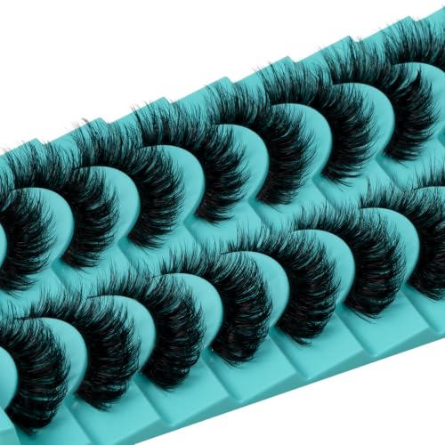 APCYUST Wispy Mink Lashes 10-15mm Short Cat Eye False Eyelashes Natural Look