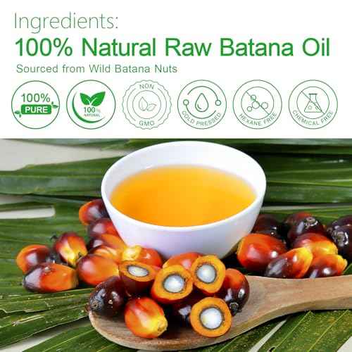 Batana Oil for Hair Growth Organic Raw Batana Hair Oil Natural Cold Pressed Pure Glass Bottle Oils to Thicken Brows, Repair Hair & Scalp, All Hair Types (4 fl oz) by MMPANG