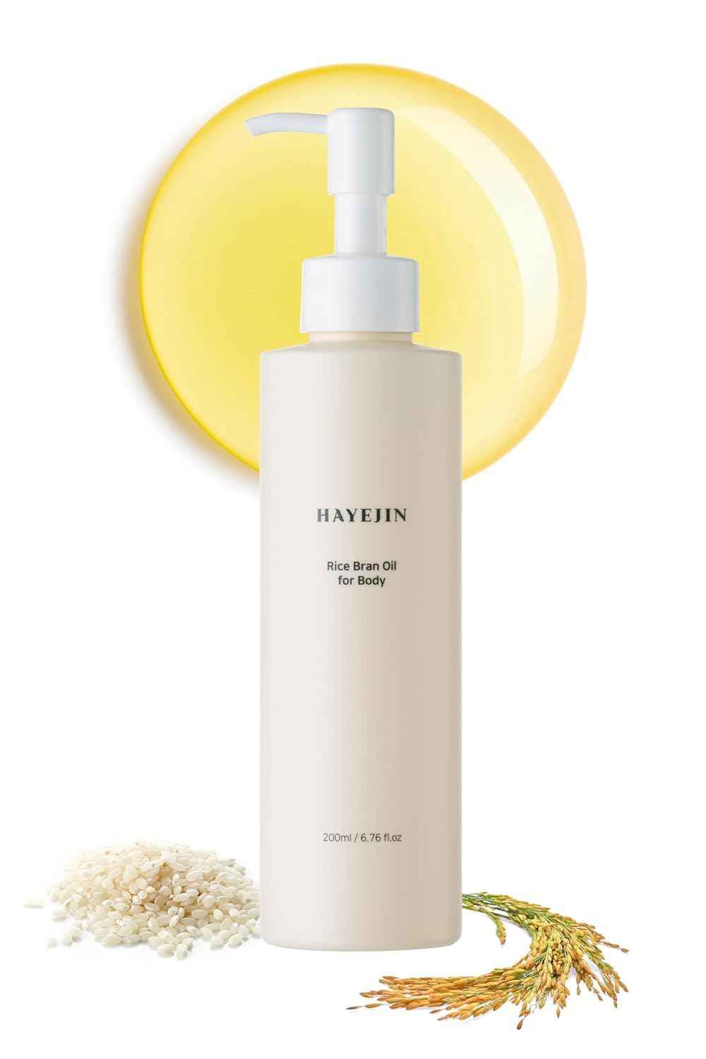 HAYEJIN Rice Bran Oil for Body | Moisturizing For Men & Women | Hydrating Body Oil w/Fermented Rice Bran Oil for Skin | Refreshing Body Oil for Dry Skin 6.76 Fl Oz