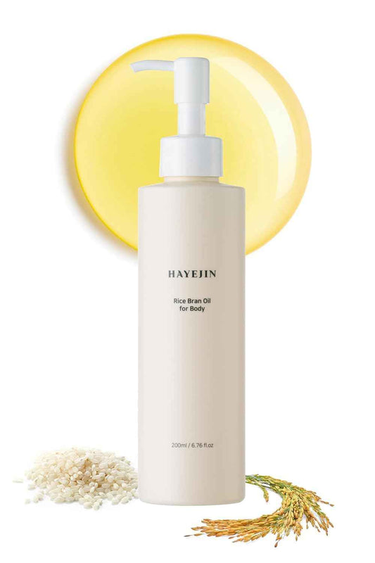 HAYEJIN Rice Bran Oil for Body | Moisturizing For Men & Women | Hydrating Body Oil w/Fermented Rice Bran Oil for Skin | Refreshing Body Oil for Dry Skin 6.76 Fl Oz