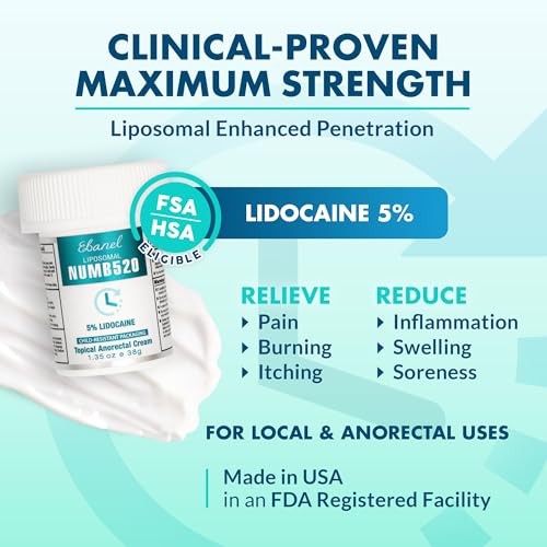 Ebanel 5% Lidocaine Numbing Cream for Pain Relief & Hemorrhoids