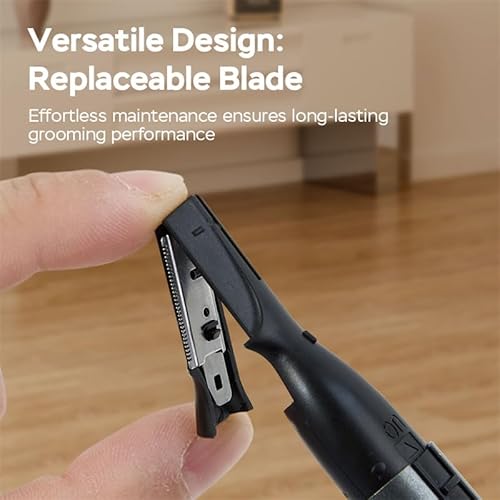 Upgraded Eyebrow Trimmer for Men, Precision Detailer, Battery-Powered Eyebrow Razor with Rinseable Blade, Facial Hair Trimmer with Comb, Compact Pen-Size, Safe Painless Shaver