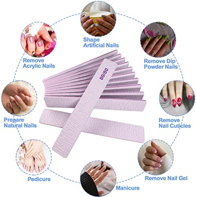 80 Grit Coarse Nail File | Double-Sided Emery Board for Acrylic & Gel
