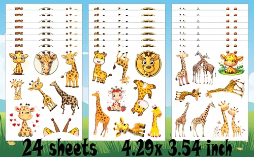192 Giraffe Temporary Tattoos - Zoo Party Favors